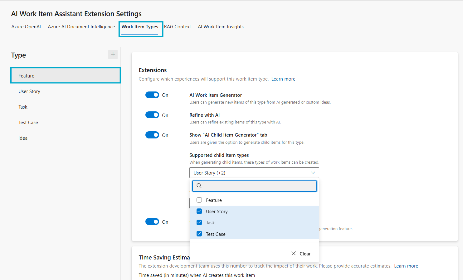 workitem-types-childitems-list-feature